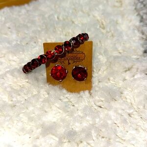 Plunder Candy Apple Sparkle Bangle and Oversized Earrings